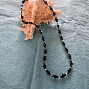 💥Swarovski Black & Silver Crystal  Necklace - Handcrafted